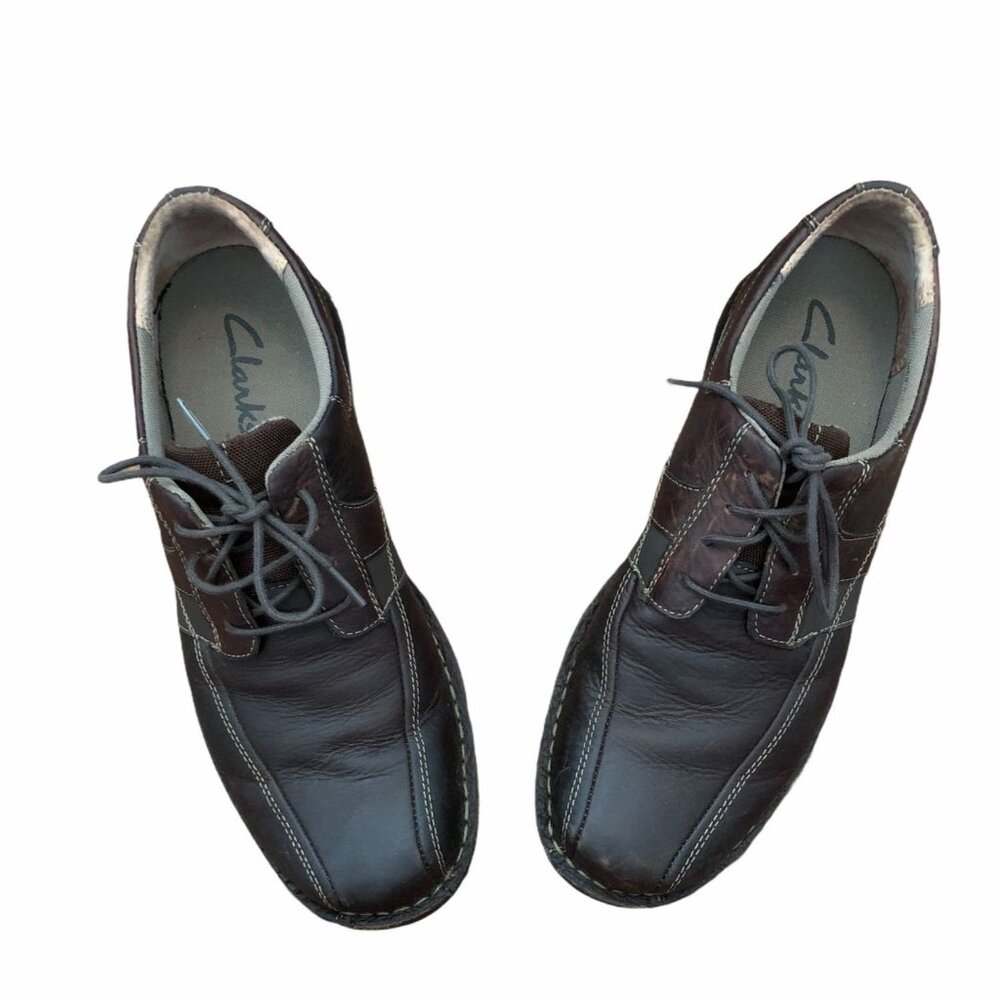 Clarks Espace Oxford Shoes Men's Size 13M Brown Casual Lace Up Leather Durable